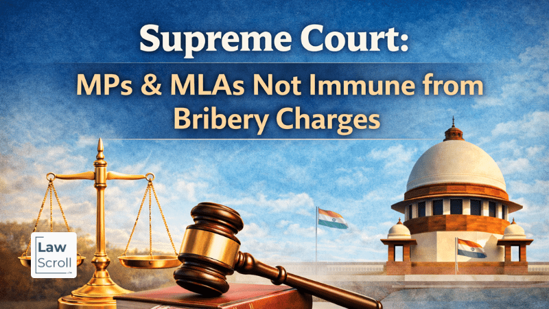 Supreme Court: MPs & MLAs Not Immune from Bribery Charges
